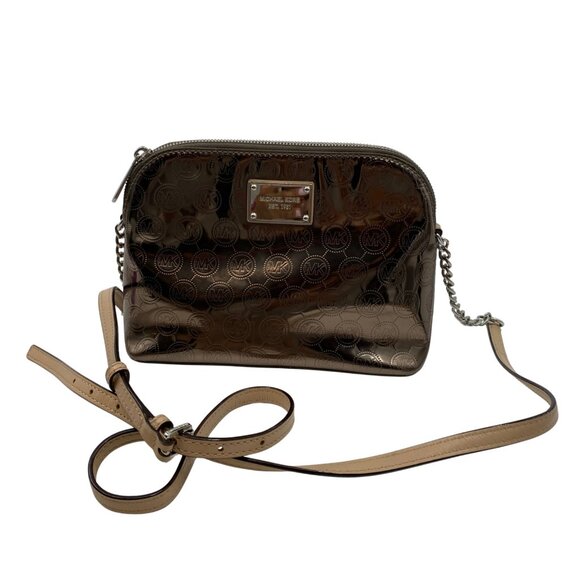Michael Kors Gold Synthetic Crossbody Bag | Stylish & Versatile - Picture 1 of 9